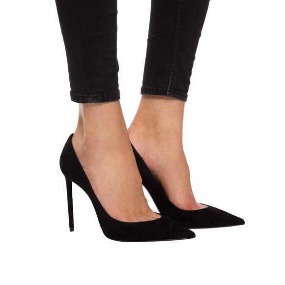 Saint Laurent Zoe Suede Pumps Sz 40.5 - Picture 1 of 12